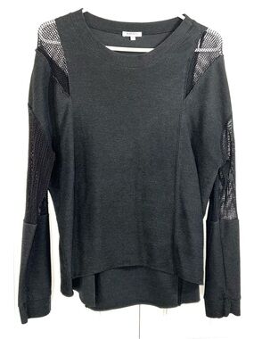 Y2K Buffalo David Bitton Shirt Black Mesh Cyber Tech Whimsigoth Grunge Rave